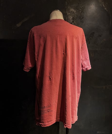 Vintage dye damage T-shirt (Old red)