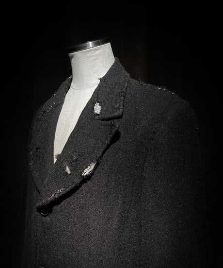 Vintage damage alpaca blend long coat