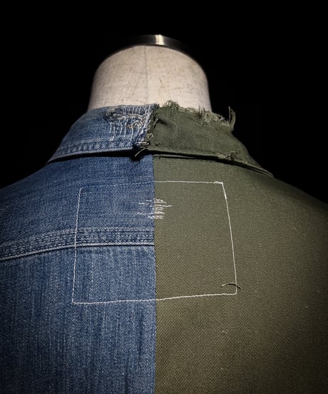 50/50 Split Rebuild Vintage 70's Military/Denim Shirt