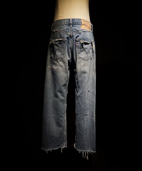 Vintage repair damage denim pants (襤褸)