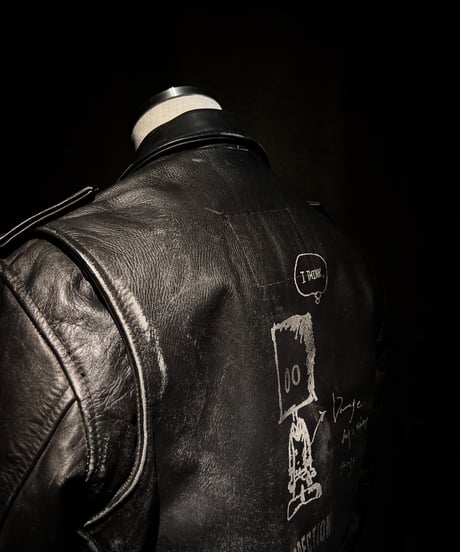 Vintage Leather Biker Custom Double Riders Jacket with Vintage Badges