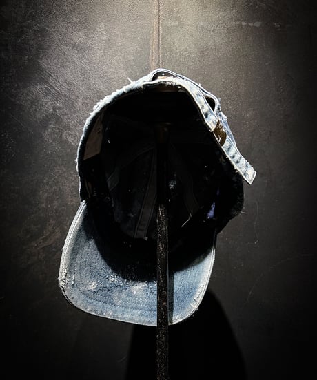 Hard damage & paint vintage denim cap