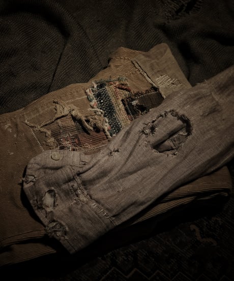 [Dye] Vintage damage V-neck Knit vest