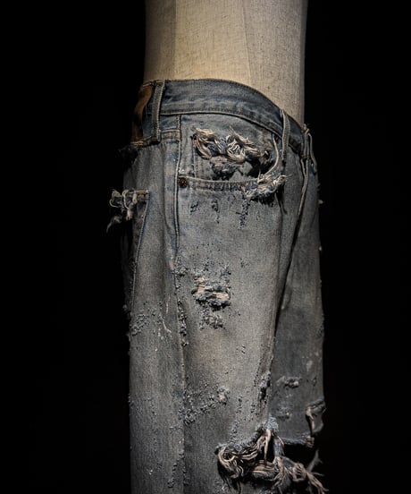 Ash Fade Distressed Straight-Leg Denim