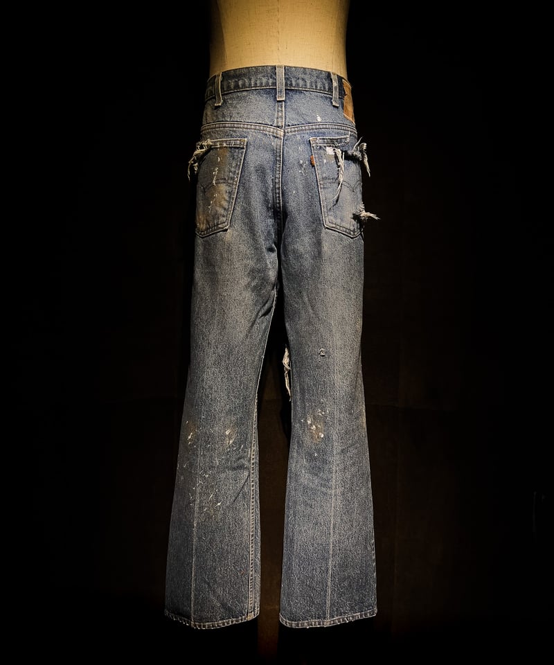 デニム・ジーパン Fit Distressed Jeans Vintage paint&damage denim pants | RESURRECTION