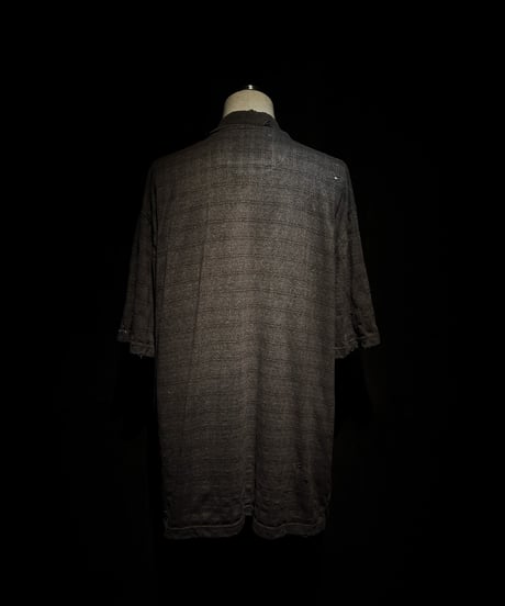 [Dye] Vintage damage border polo shirt
