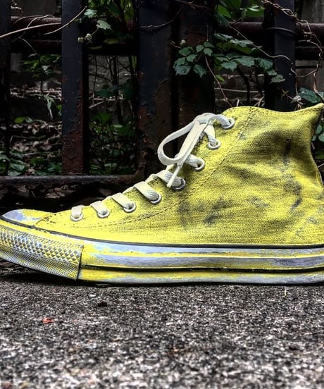 Discoloration Vintage High cut Sneaker YELLOW