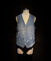 Vintage Pinstripe Denim Work Vest