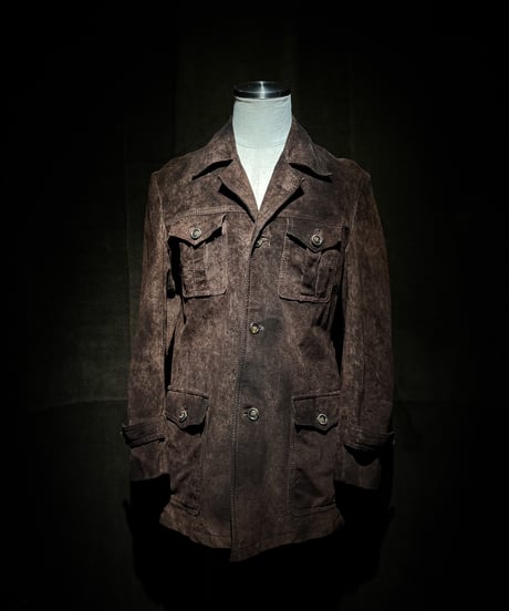 Vintage leather safari jacket