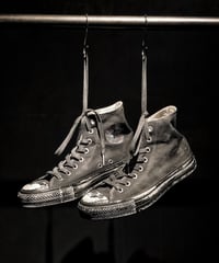 Discoloration Vintage High cut Sneaker Old BLACK