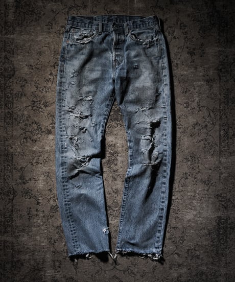 Fade Distressed slim Straight Denim pants