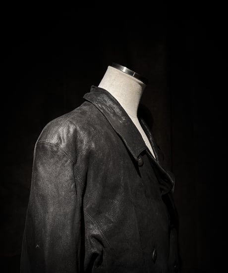 Euro vintage Reconstructed Suede Double-Breasted Coat