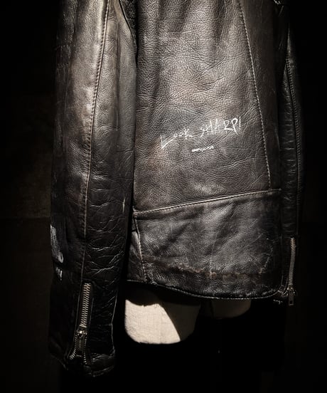 Vintage Leather Biker Jacket with UK-Sourced Badges & Pins