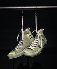Discoloration Vintage High cut Sneaker Moss green