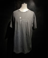 Flower vintage dye damage T-shirt (Old black)