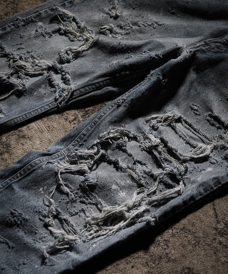 Vintage Distressed Shoe-cut Denim pants
