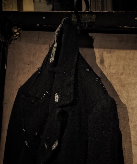 Vintage damage alpaca blend long coat