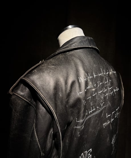 Hand-Painted Vintage UK-Style Double Riders Leather Jacket