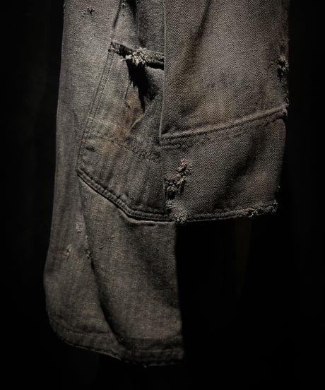 [Dye] Vintage damage herringbone jacket