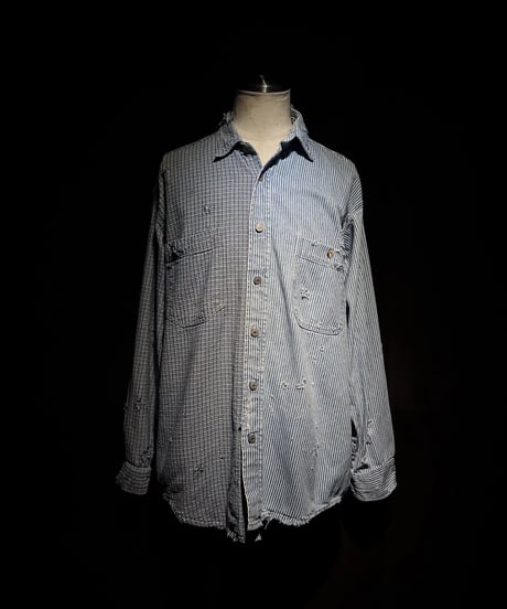 50/50 Split Rebuild Vintage Pattern Denim/Hickory Shirt