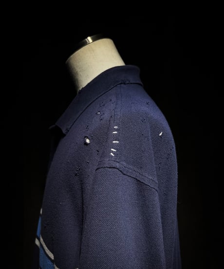 Vintage damage line polo shirt