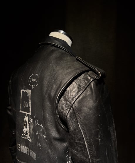 Vintage Leather Biker Custom Double Riders Jacket with Vintage Badges