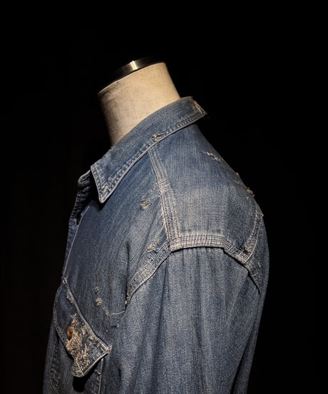 50/50 Split Rebuild Vintage 70's Military/Denim Shirt