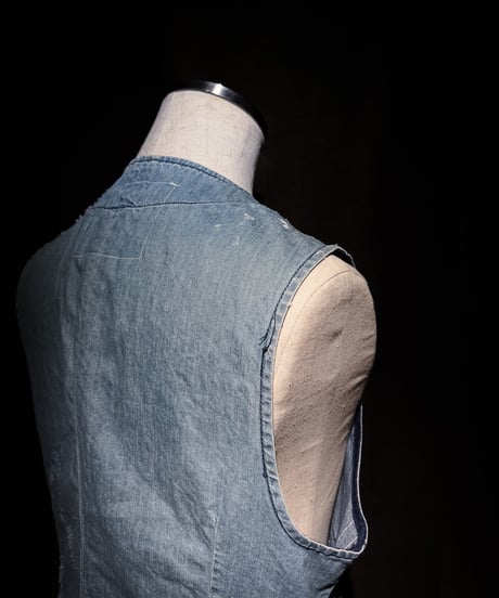 Vintage Pinstripe Denim Work Vest