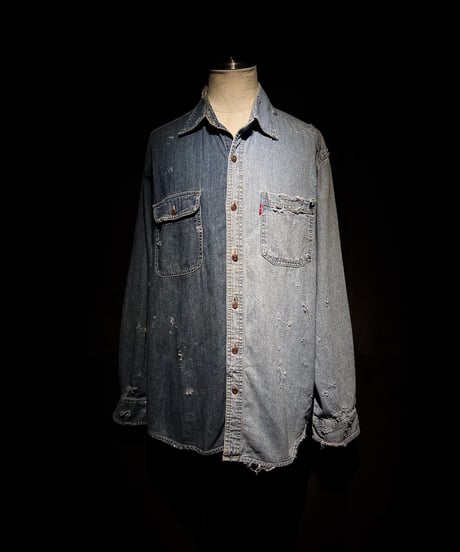50/50 Split Rebuild Vintage Denim/Denim Shirt