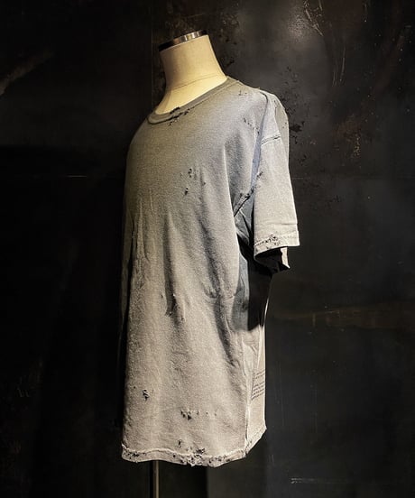 Vintage dye damage T-shirt (Old black)