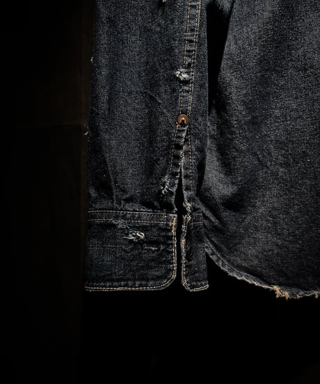 Vintage Faded Indigo Western Shirt