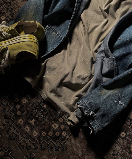 Vintage paint & damage Tee (GREIGE)