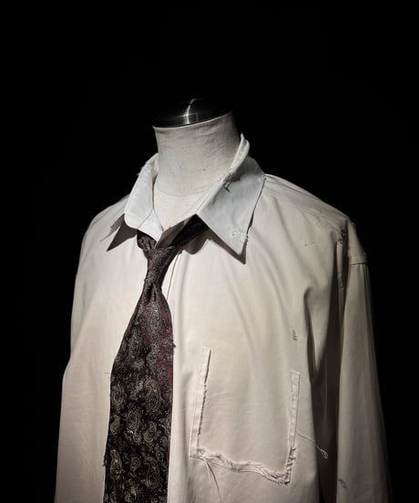 Vintage Paisley Damaged Tie — Burgundy Shadow