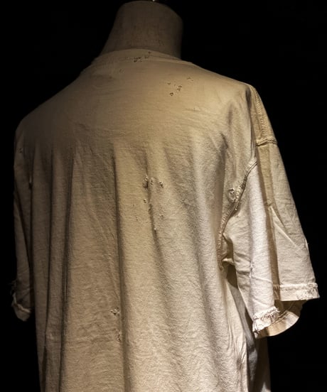 Vintage dye damage T-shirt (Old white)
