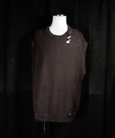 Vintage damage knit vest
