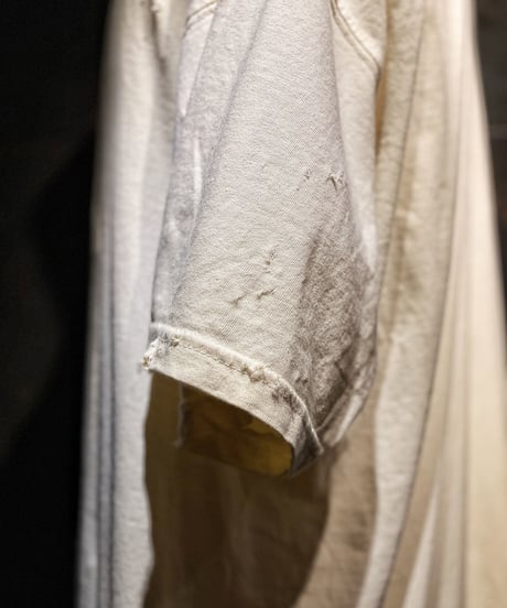 Flower vintage dye damage T-shirt (Old white)