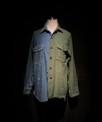 50/50 Split Rebuild Vintage 70's Military/Denim Shirt