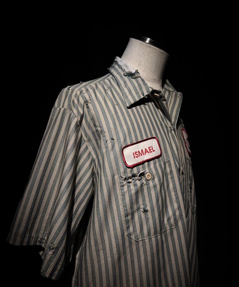 Vintage damage stripe work shirt | RESURRECTION Vintage damage stripe work shirt | RESURRECTION