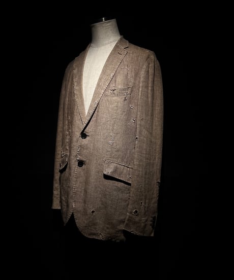 Vintage damage linen tailored jacket