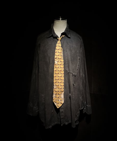 Vintage damage horse pattern tie
