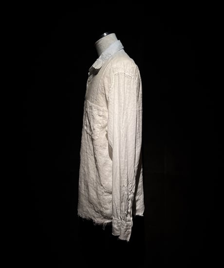 Hand-Painted Vintage damage Linen Shirt
