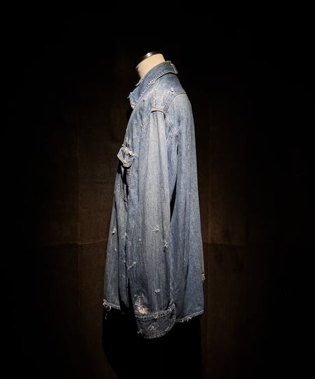 50/50 Split Rebuild Vintage Denim/70's Military Shirt