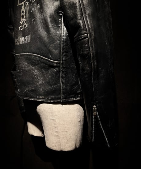 Vintage Leather Biker Custom Double Riders Jacket with Vintage Badges