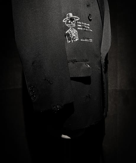 Distressed Double-Breasted Tailored Jacket