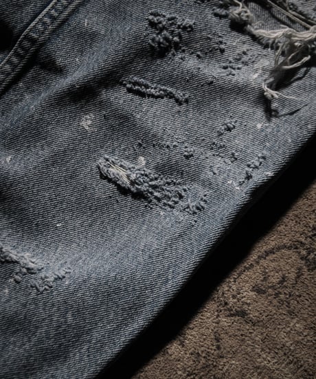 Vintage Distressed Shoe-cut Denim pants