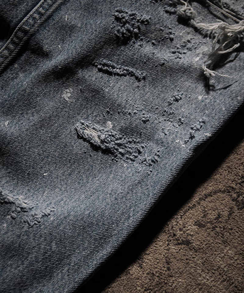 Vintage Distressed Shoe-cut Denim pants | RESUR