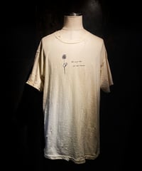 Flower vintage dye damage T-shirt (Old white)