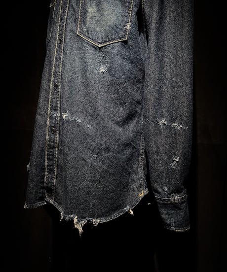 Vintage Faded Indigo Western Shirt