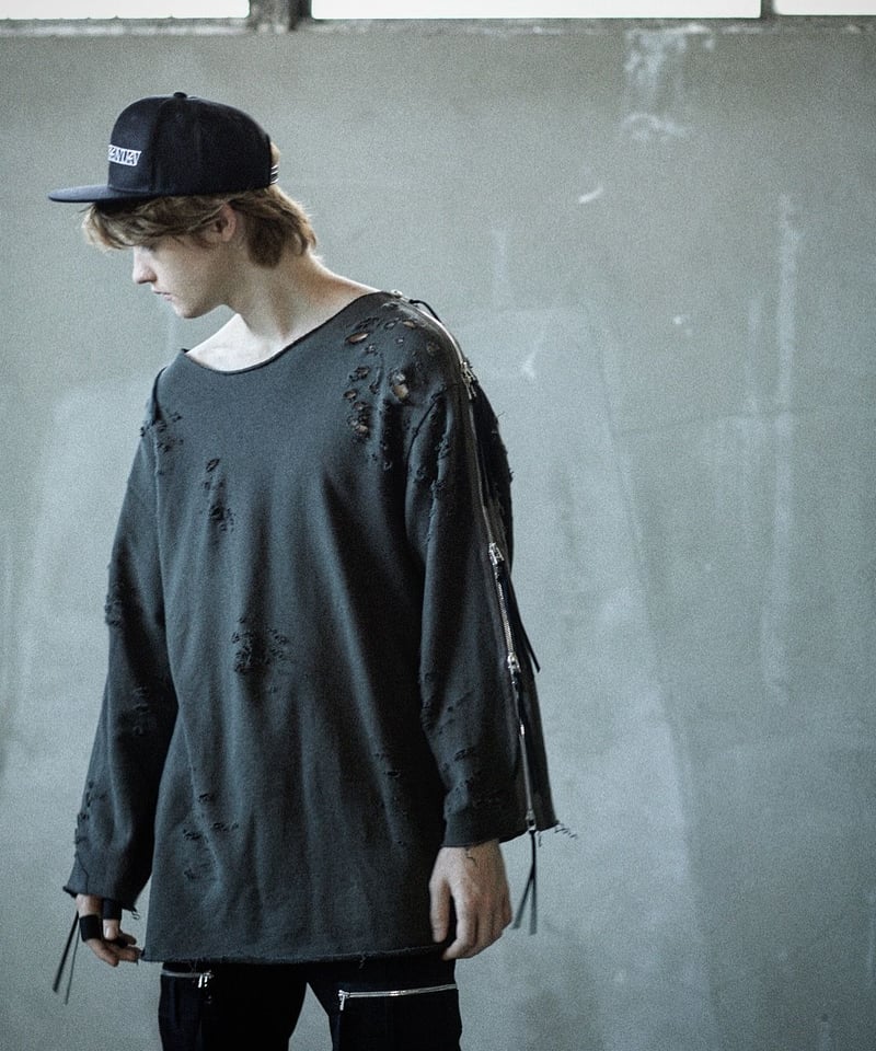 AUKENLIEV×RESURRECTION Side Zip Damage Sweat S AUKENLIEV×RESURRECTION Side Zip Damage Sweat S
