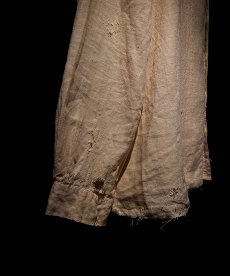 Vintage damage linen yellow shirt